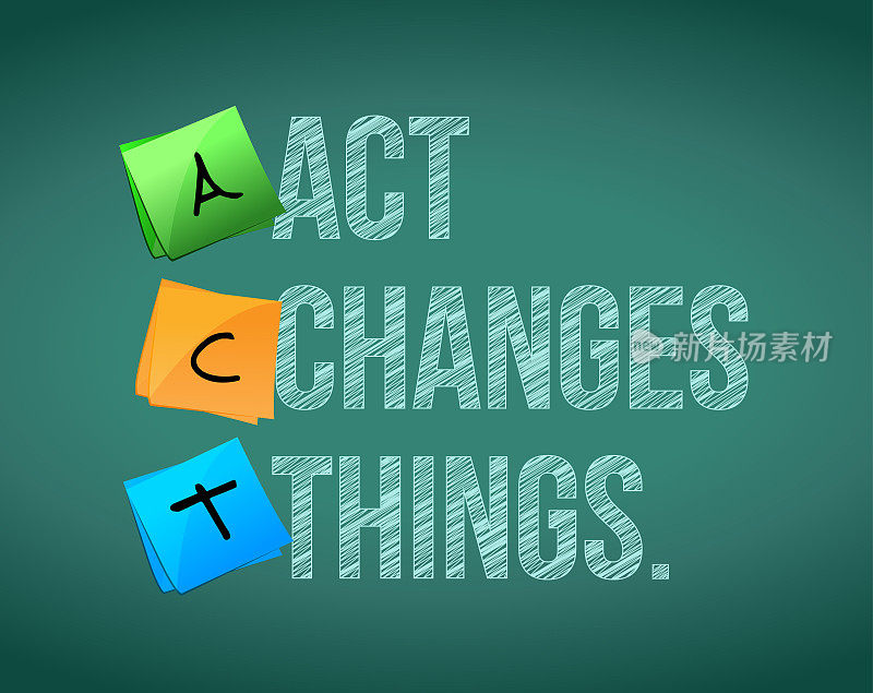 Act changes things background message illustration